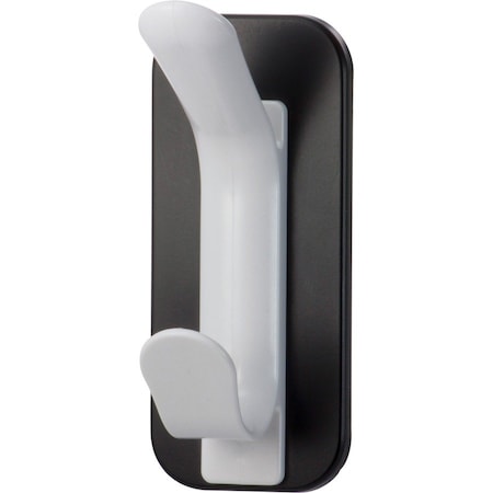 Lorell Coat Hook, Double, Magnetic, 2-1/5"x2-1/2"x5", Black LLR02872